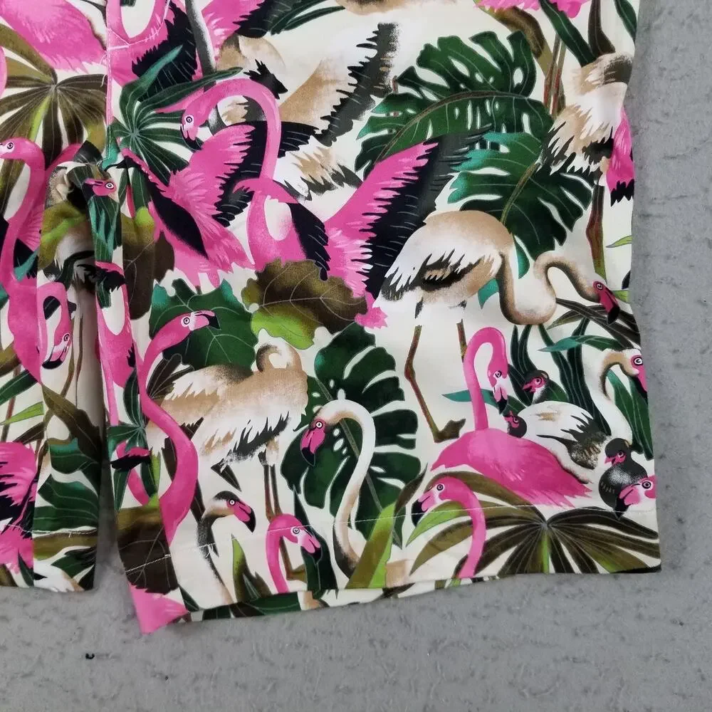 Loudmouth Shorts Mens 42 Pink Flamingo Tropical Golf Print Cotton Stretch‎ Fun